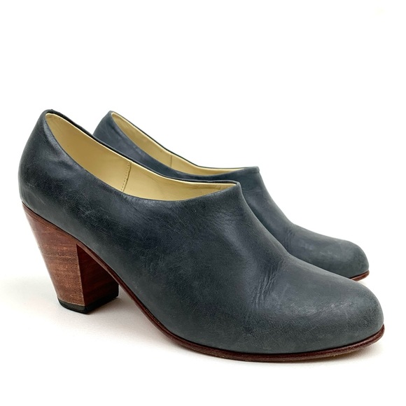 Nisolo Austin Mule Bootie Smoke Black Leather Stacked Heel Clog Boot Size 8 - Picture 2 of 7